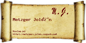 Metzger Jolán névjegykártya